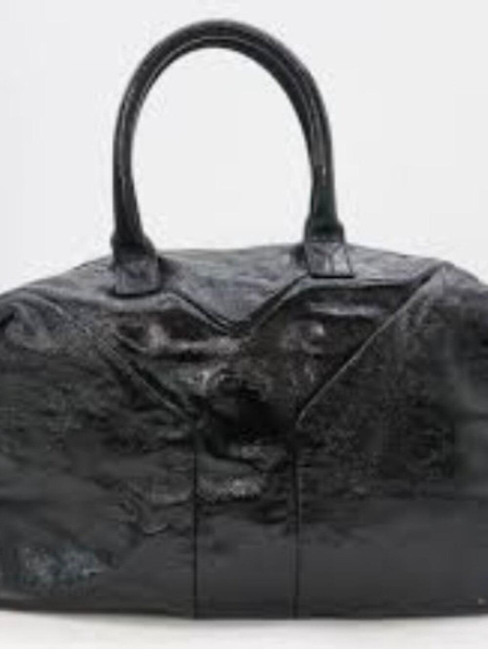 Yves Saint Laurent Black Shimmery Patent Leather Bag